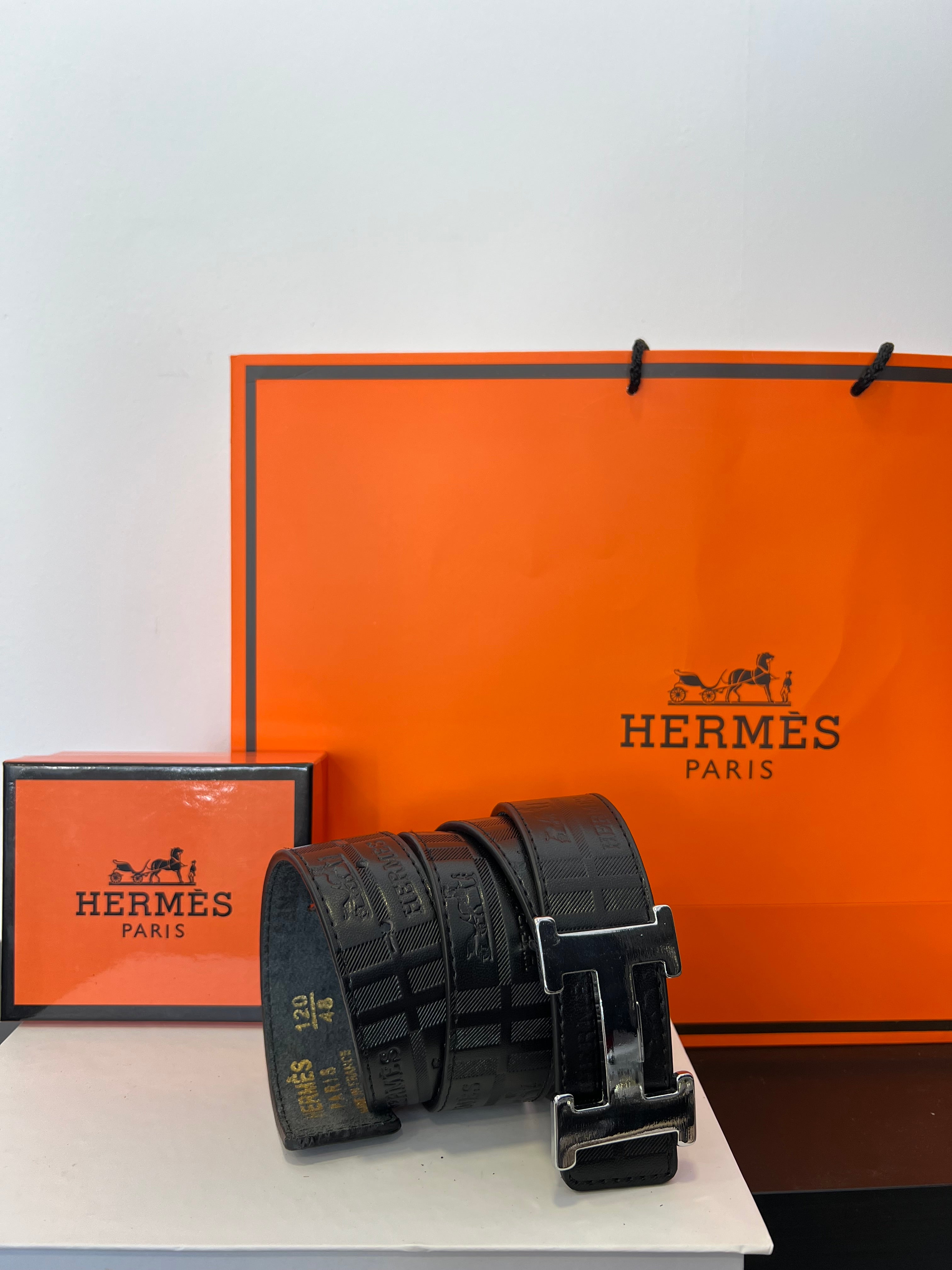 Hermes Belt Black/Silver
