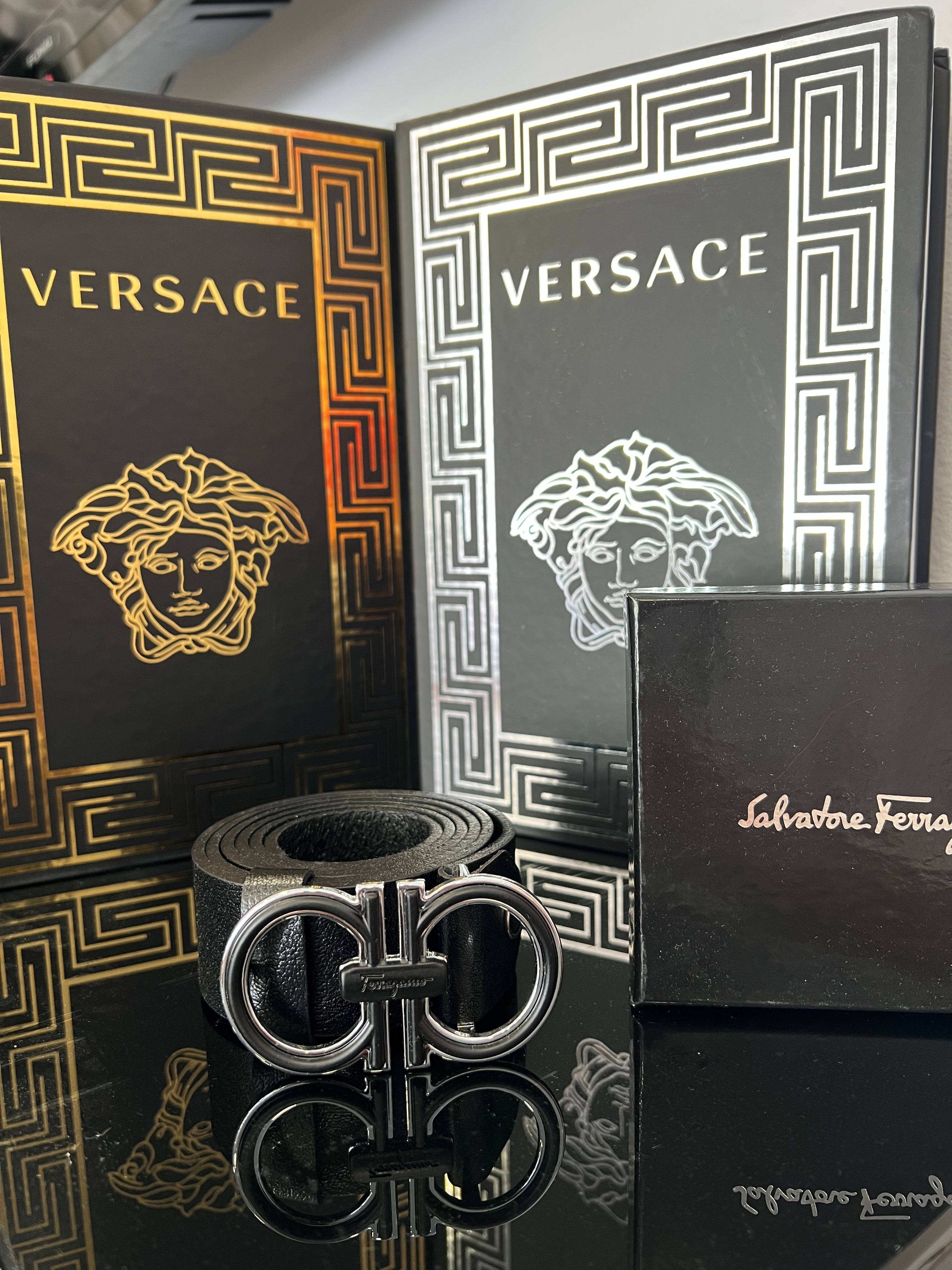 Ferragamo Belt Black/Silver