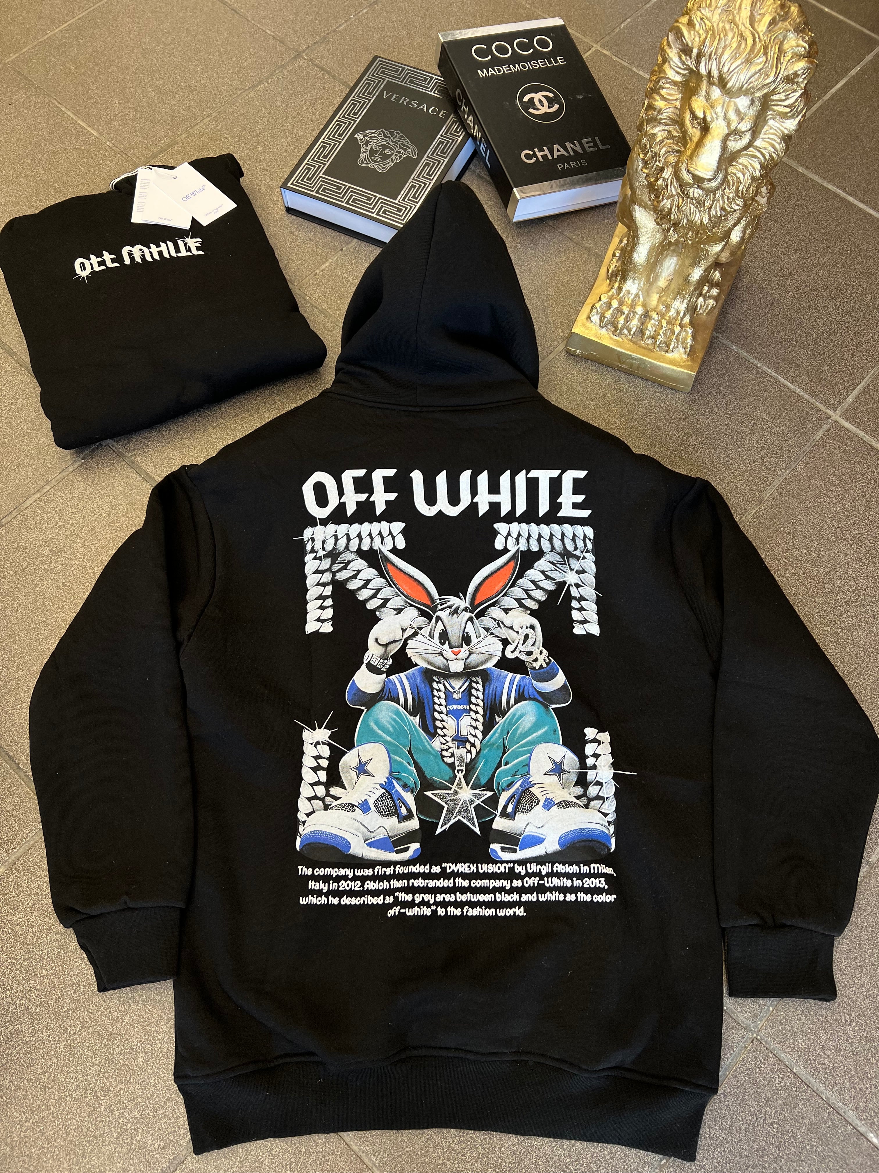 Hoodie Bunny Off-White Oversize Black