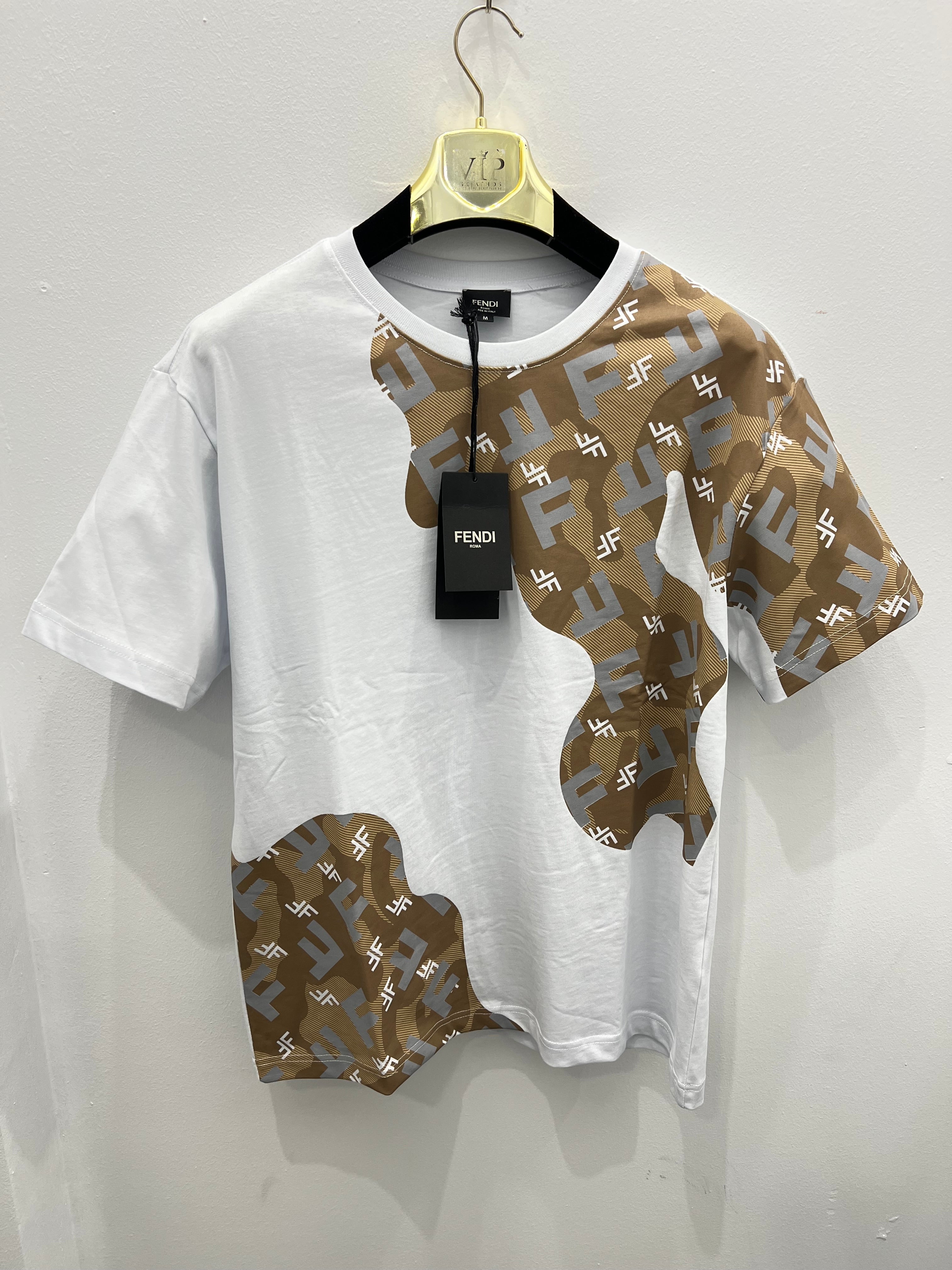 T-Shirt Fendi Over Fit White Oxfrd