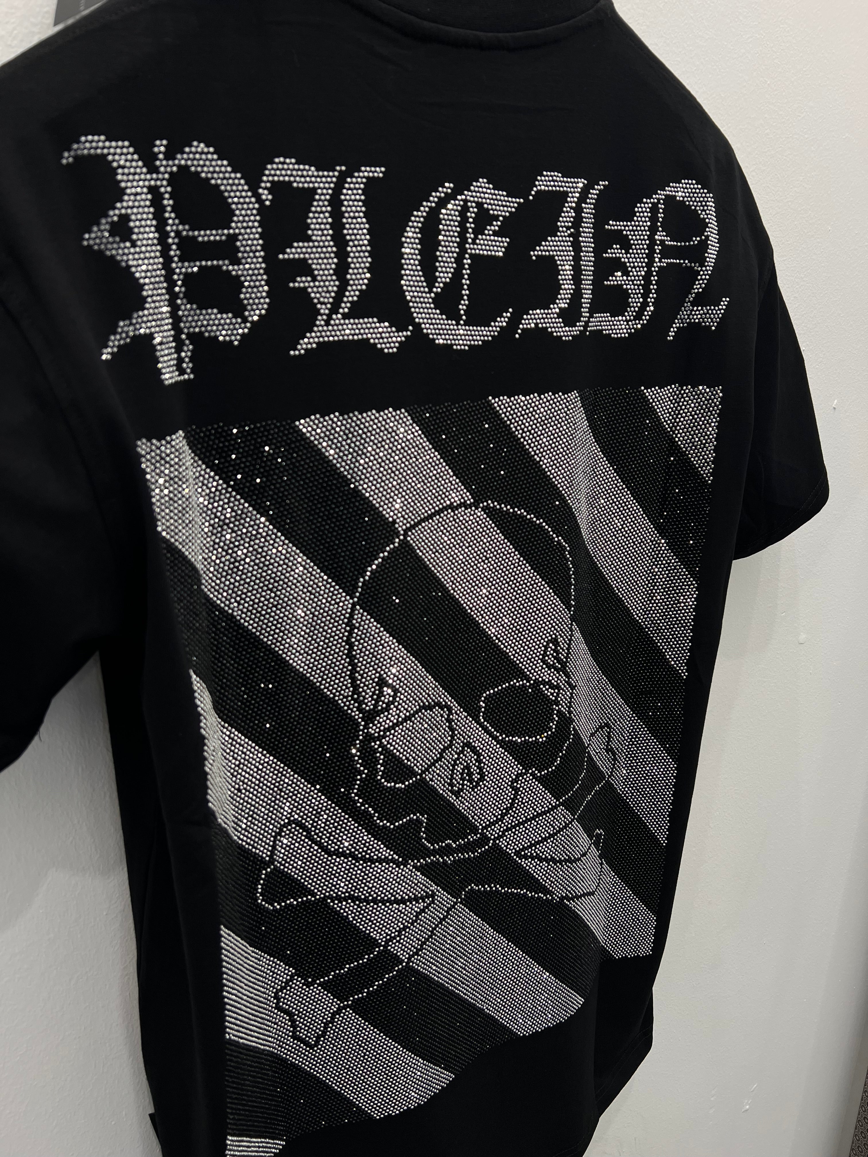 T-Shirt Philip Plein Striped Stras