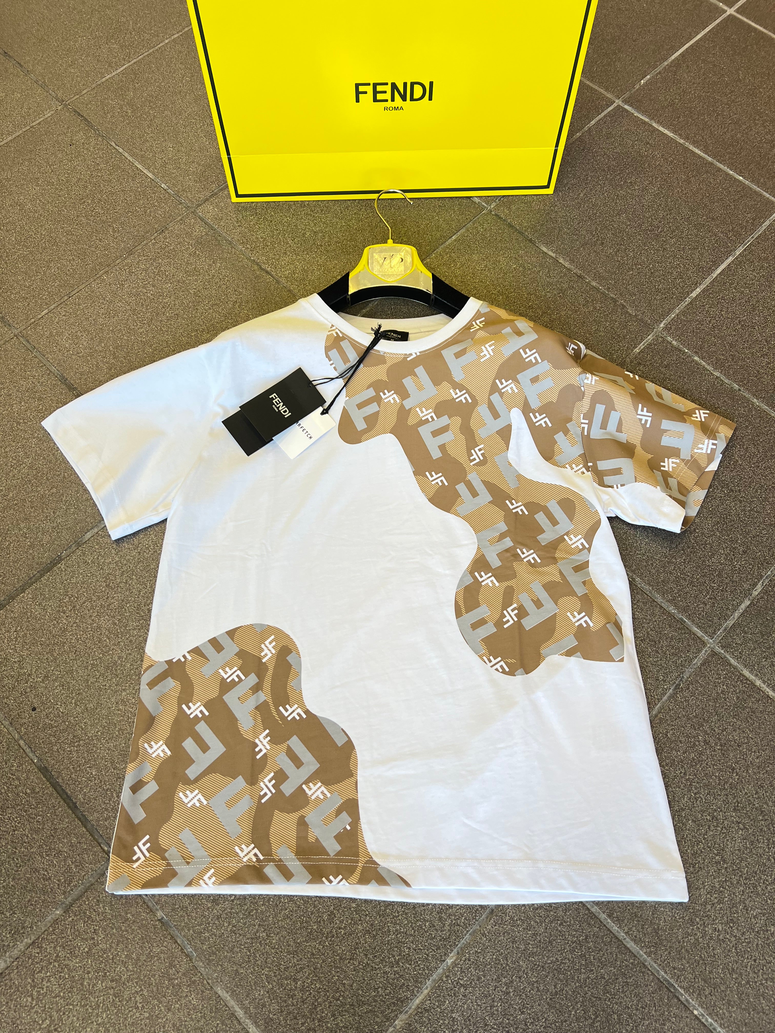 T-Shirt Fendi Over Fit White Oxfrd