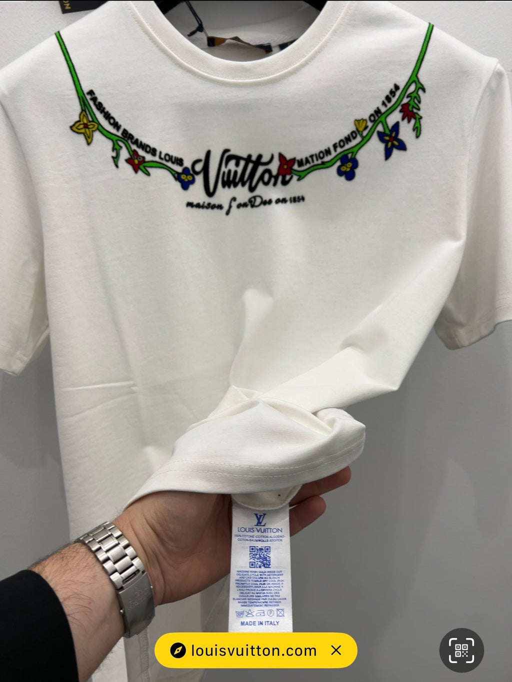 T-Shirt L.V Over Fit White Chain