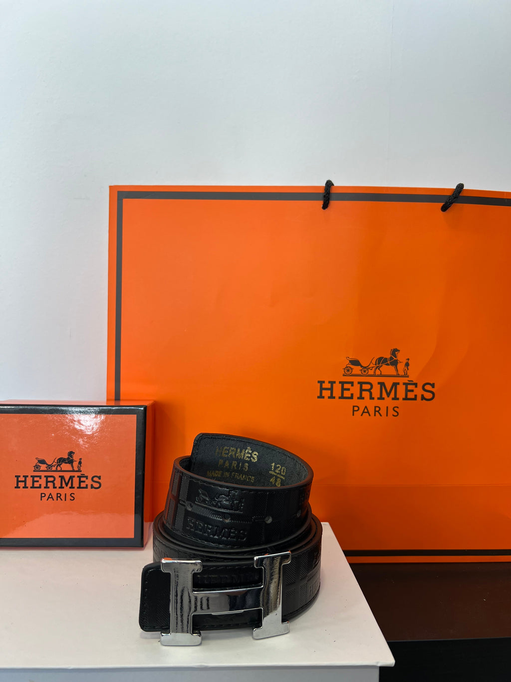 Hermes Belt Black/Silver