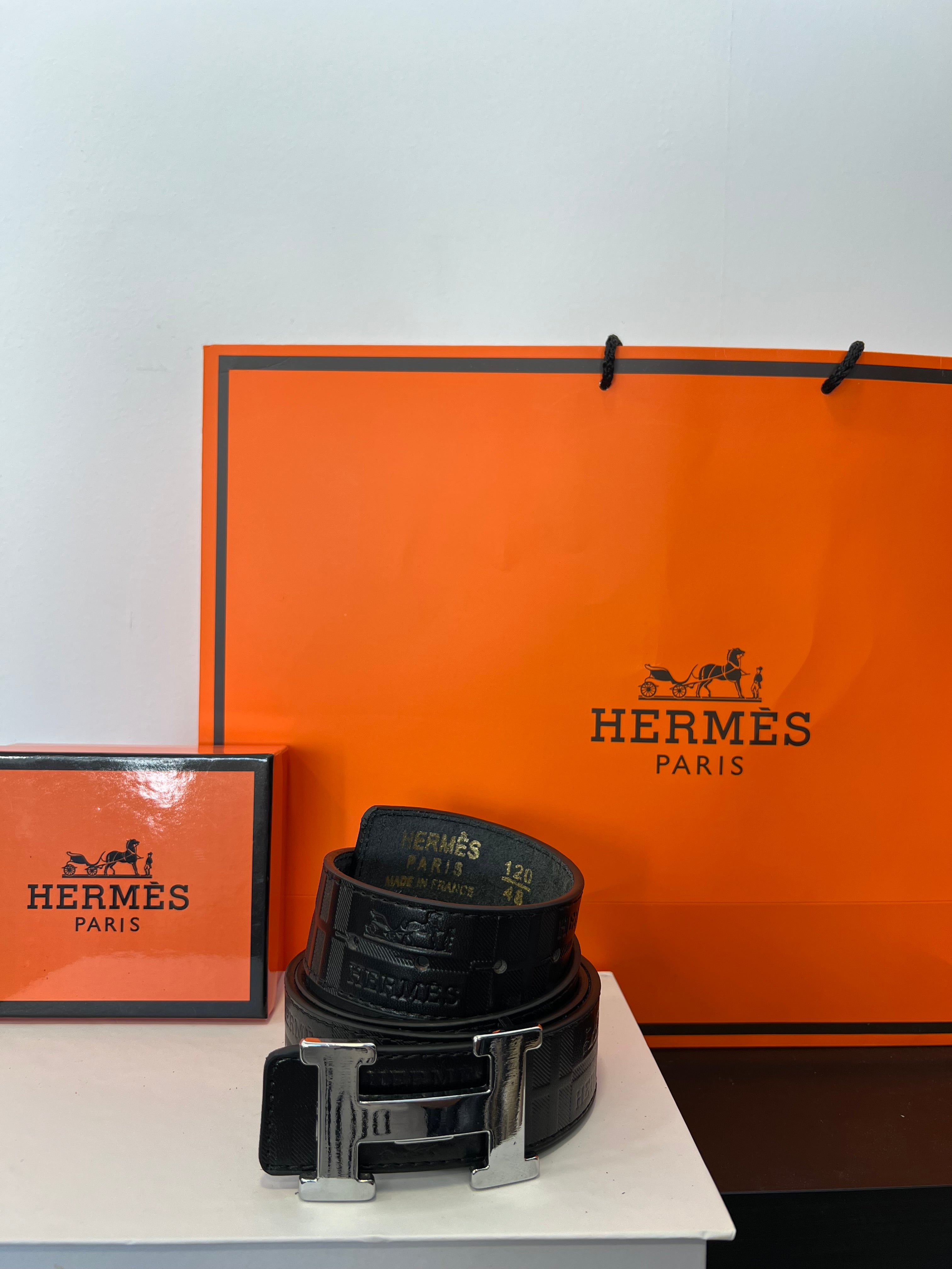 Hermes Belt Black/Silver