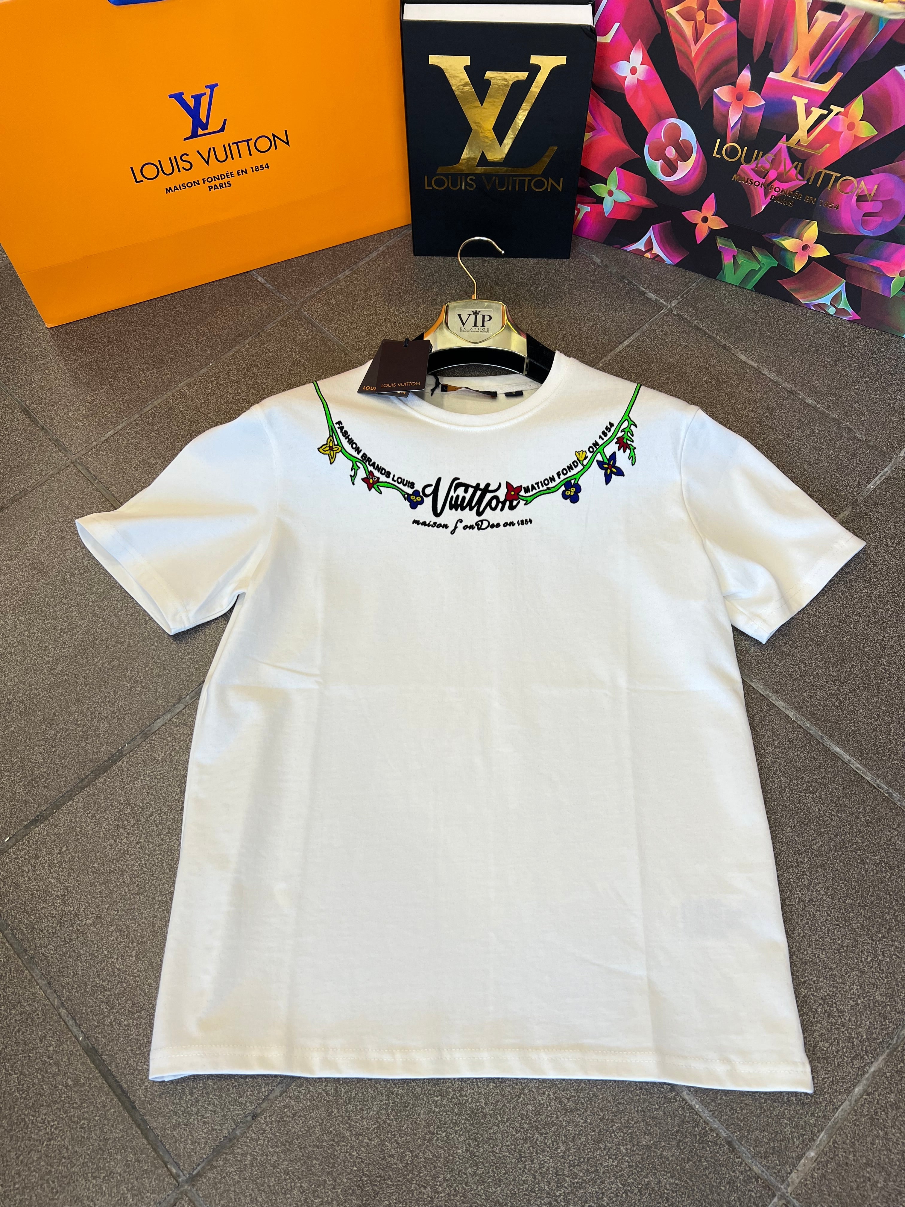 T-Shirt L.V Over Fit White Chain