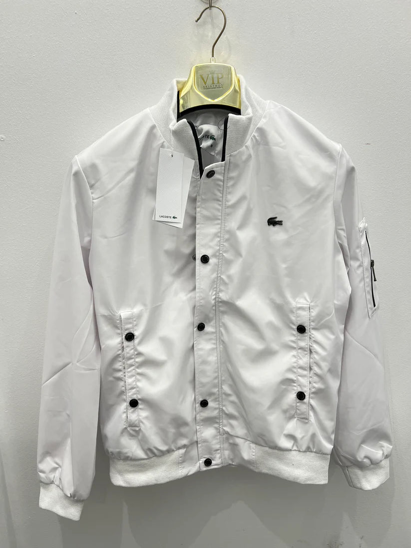 Lacoste Μπουφάν Αντιανεμικό Άσπρο