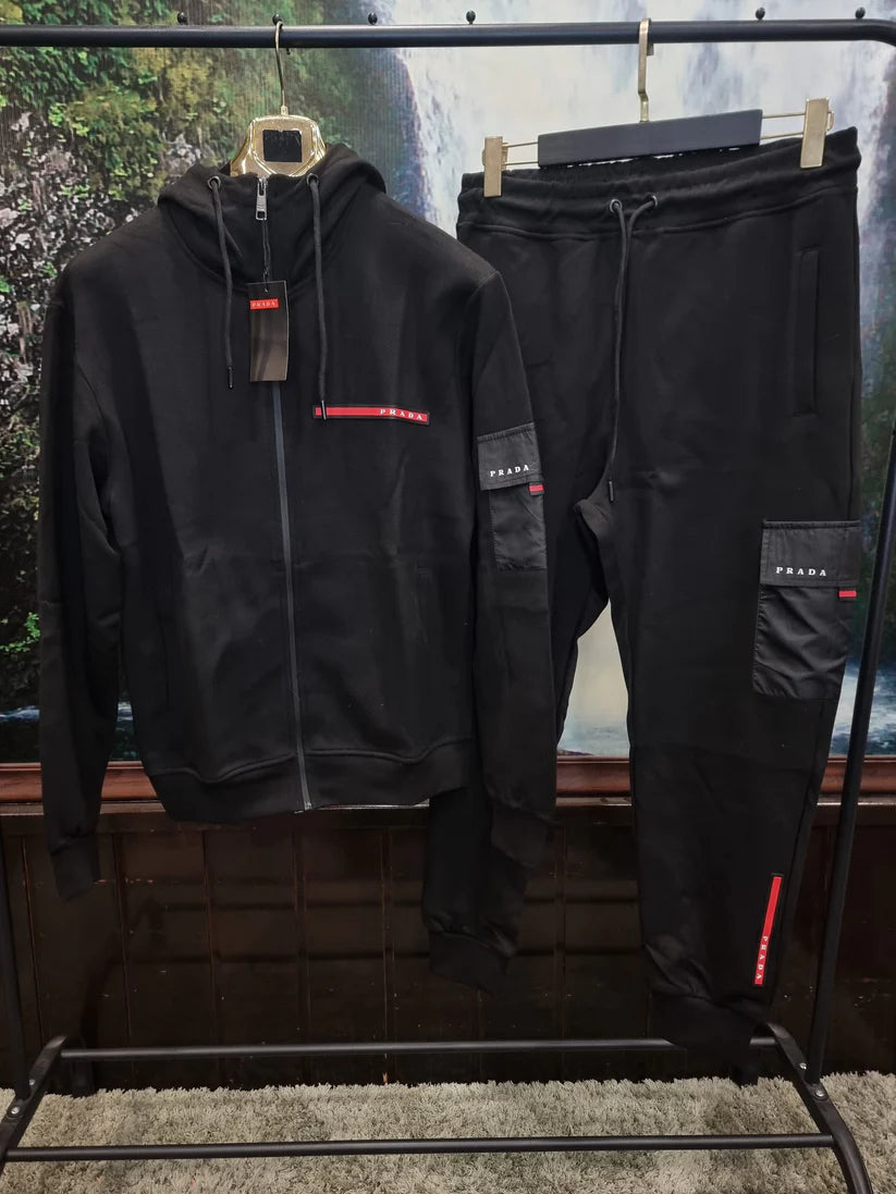 Tracksuit Prada Cargo Line Black
